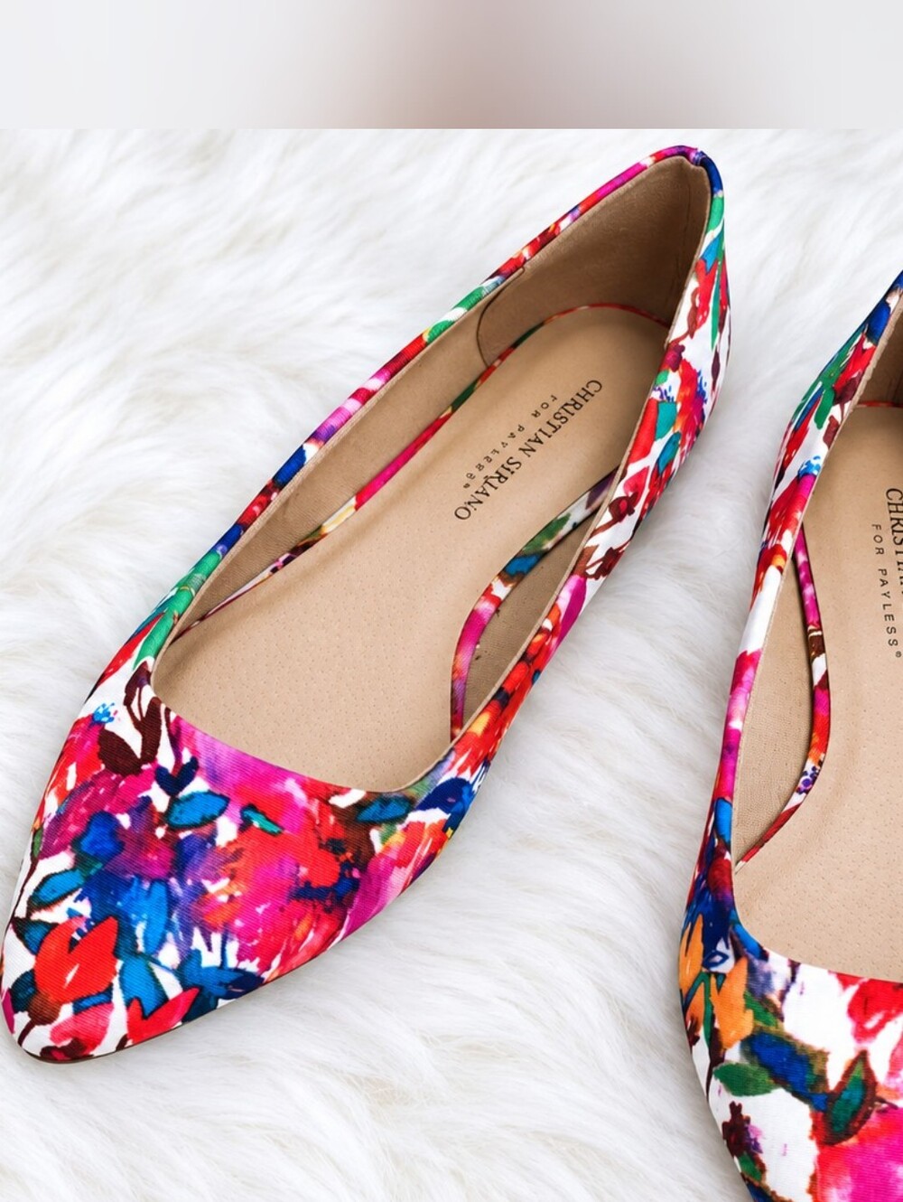 Christian Siriano Multicolor Floral Pointed-Toe Flats Size 8.5 - Picture 3 of 8